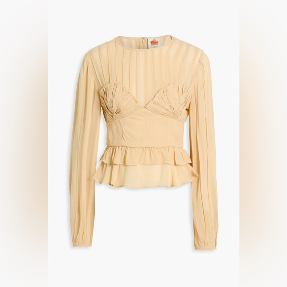 NWOT FARM Rio Pintucked crepe de chine blouse
Size X-Small - Picture 2 of 9